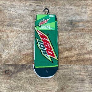 5/$20 NEW 2Pk Adult Mountain Dew Socks
